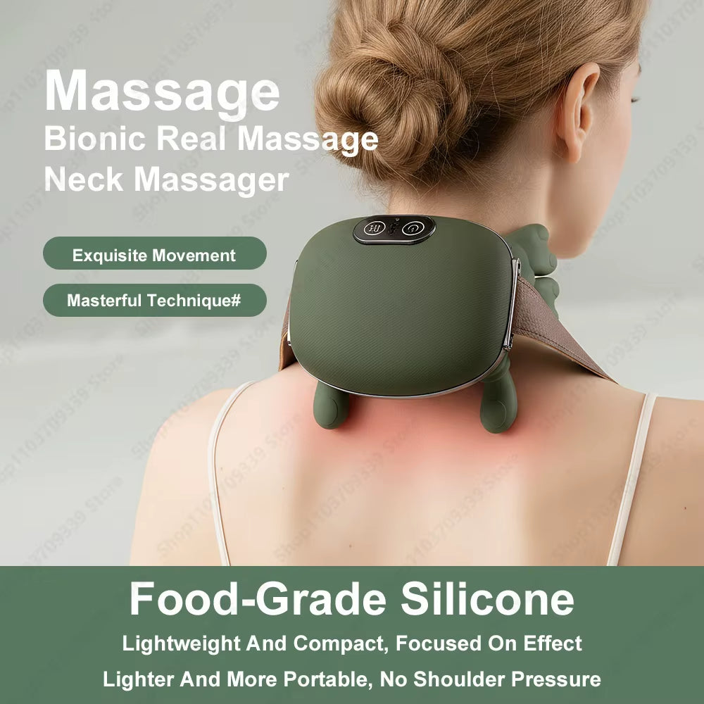 Electric Neck and Shoulder Muscle Massager Wireless Shoulder and Back Kneading Massage Shawl Neck Masajeador Relax Pain Relief